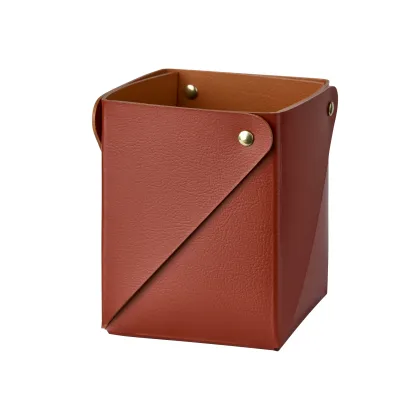 Zdjęcie Ekskluzywne pudełko Miu 7x7xH8 cm ze skóry w kolorze bordowym