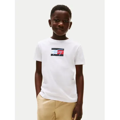 Zdjęcie Tommy Hilfiger T-Shirt Script Flag KB0KB09725 Biały Regular Fit