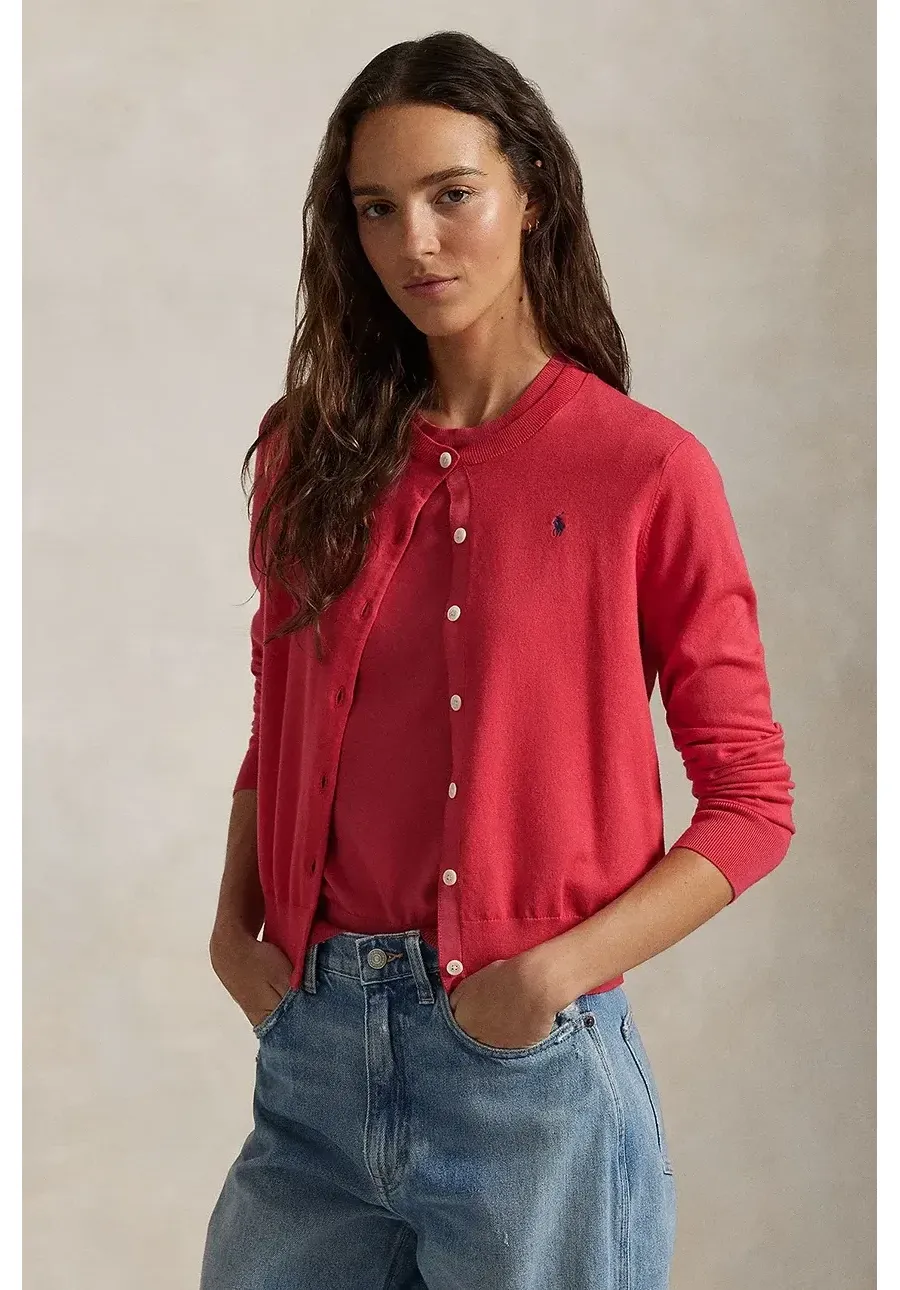 obrazek 1 Polo Ralph Lauren kardigan damski kolor czerwony lekki 211891672