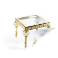 Picture Stylish small coffee table in cast brass and Italian crystals - Il Paralume Marina