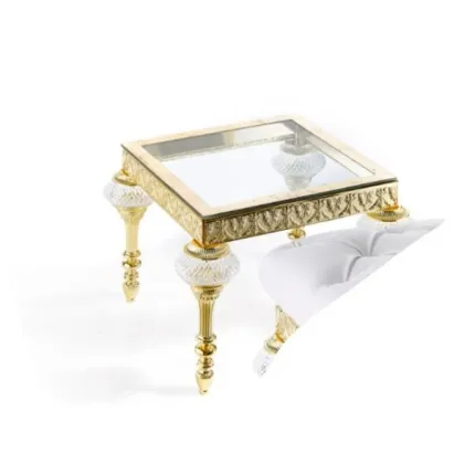 Zdjęcie Stylowy mały stolik kawowy z odlewanego mosiądzu i włoskich kryształów - Il Paralume Marina