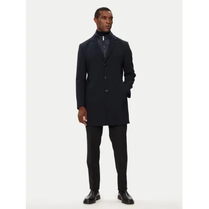 Zdjęcie Bugatti Płaszcz wełniany 626228-64084 Granatowy Regular Fit