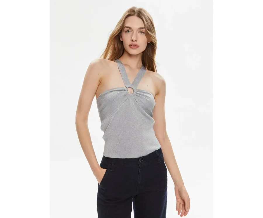 obrazek 1 MICHAEL Michael Kors Top MS460W2AFB Srebrny Slim Fit