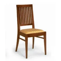 Picture Chair finished with antique walnut with an upholstered seat - Fratelli Mirandola