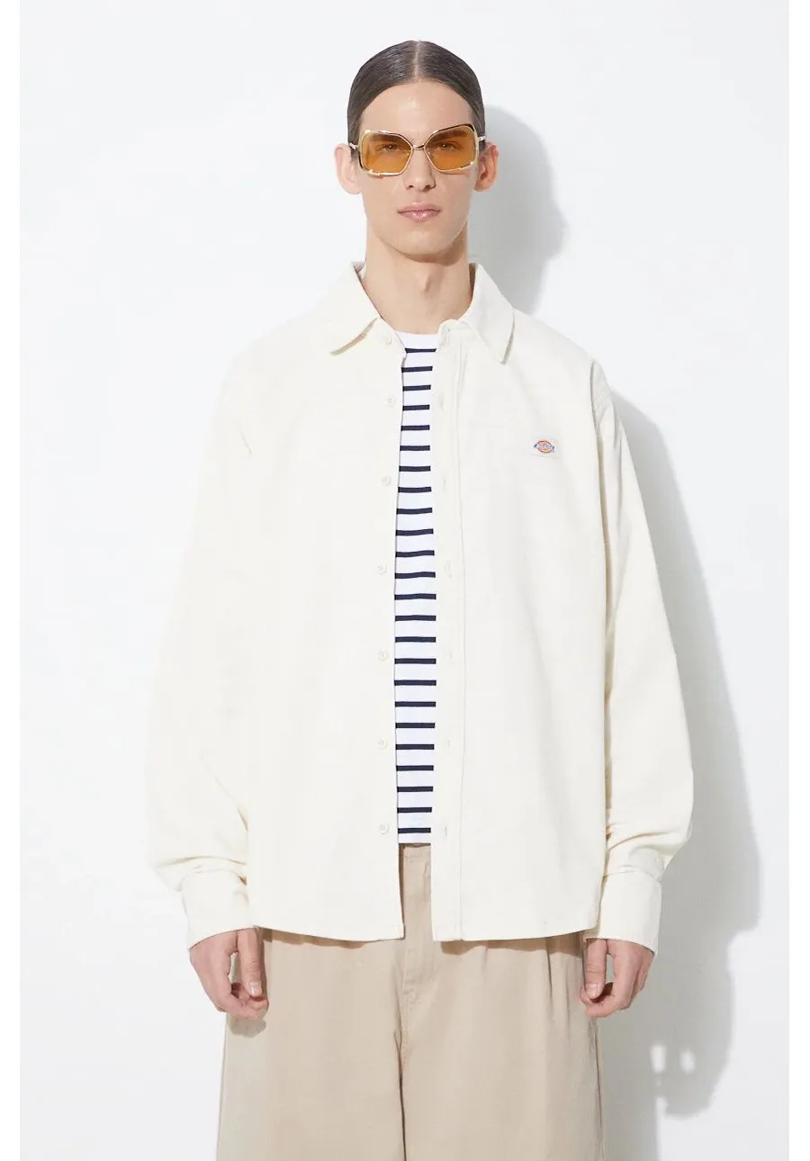 obrazek 1 Dickies koszula sztruksowa Chase City kolor beżowy regular z kołnierzykiem klasycznym DK0A4YRZ