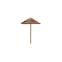 Picture Cape Reed round cane umbrella with central wooden pole for the garden