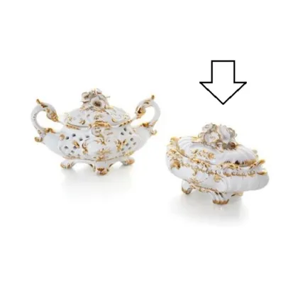 Picture Italian baroque oval container made of ceramics - Ceramiche ML