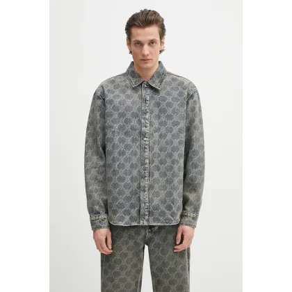 Zdjęcie Daily Paper koszula bawełniana Shield Laser Denim Shirt męska kolor niebieski relaxed z kołnierzykiem klasycznym 2511154