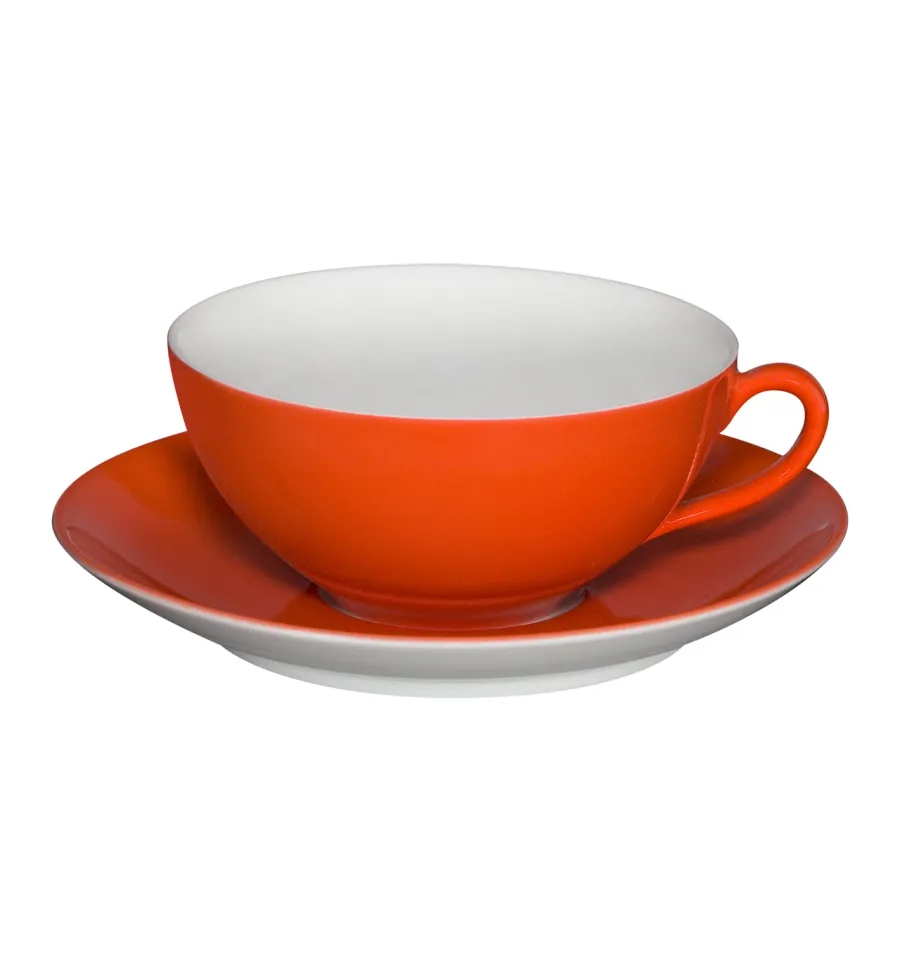 obrazek 1 Czerwona porcelanowa filiżanka do herbaty ze spodkiem z kolorowej unikalnej kolekcji - Vista Alegre