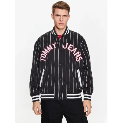 Zdjęcie Tommy Jeans Kurtka bomber Pinstripe DM0DM15917 Czarny Relaxed Fit