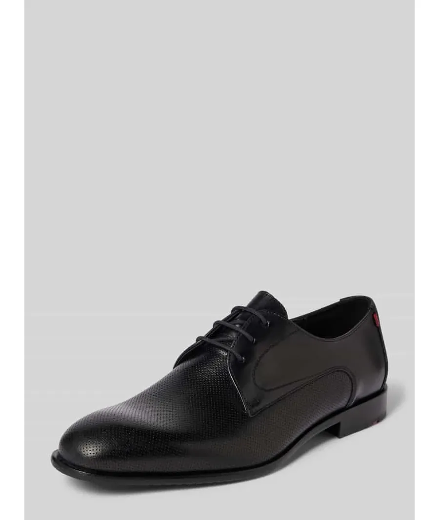 obrazek 1 Buty derby skórzane z fakturowanym wzorem model ‘RAPPORT’