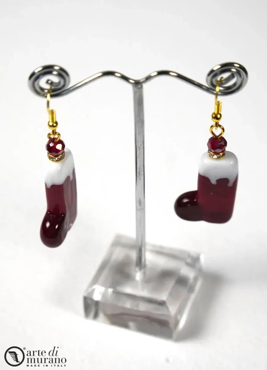obrazek 1 Eleganckie świąteczne kolczyki ze szkła Murano