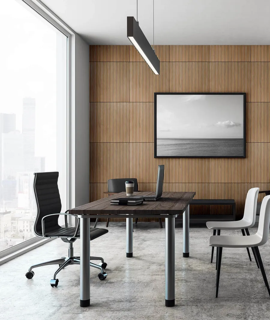 obrazek 1 60x60x1,1 cm LD (Lamele) panel frezowany MDF fornir dębowy - ozdobna dekoracja ścienna 3D
