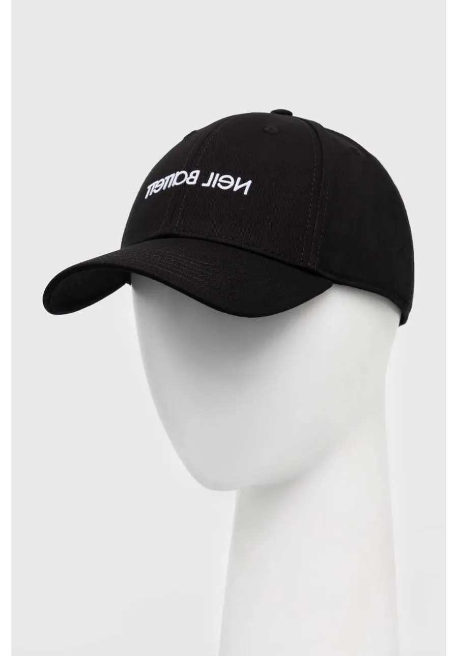 obrazek 1 Neil Barett czapka z daszkiem LOGO CAP kolor czarny z aplikacją PBCP320C.C9503.524
