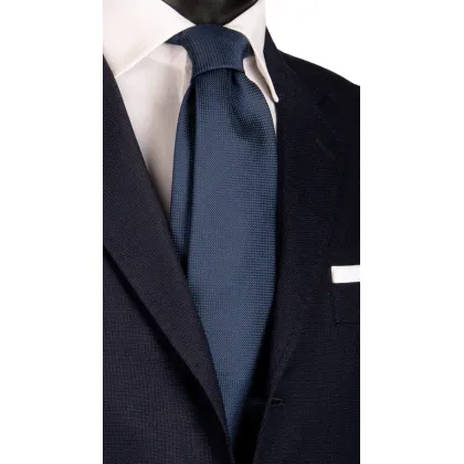 Zdjęcie Klasyczny granatowy krawat jedwabny od włoskiej marki