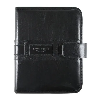 Zdjęcie Idealny na spotkania - czarny skórzany organizer 15x21 cm