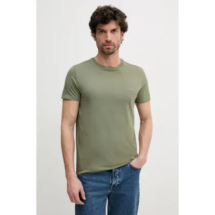 Zdjęcie Lacoste t-shirt bawełniany męski kolor zielony gładki TH6709