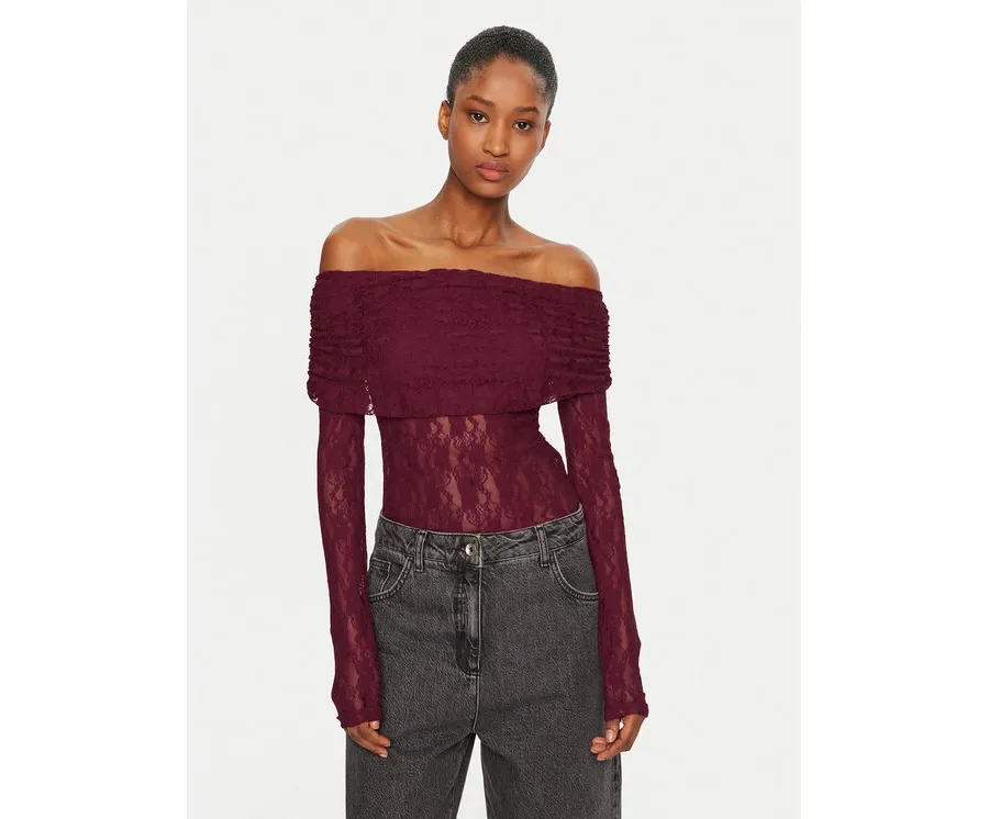 obrazek 1 ROTATE Bluzka 1132732197 Bordowy Slim Fit