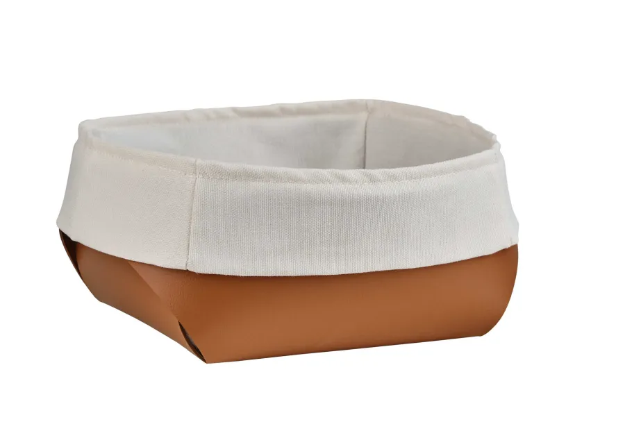 obrazek 2 Ekskluzywny skórzany koszyk w rozmiarze 15x15xH7 cm