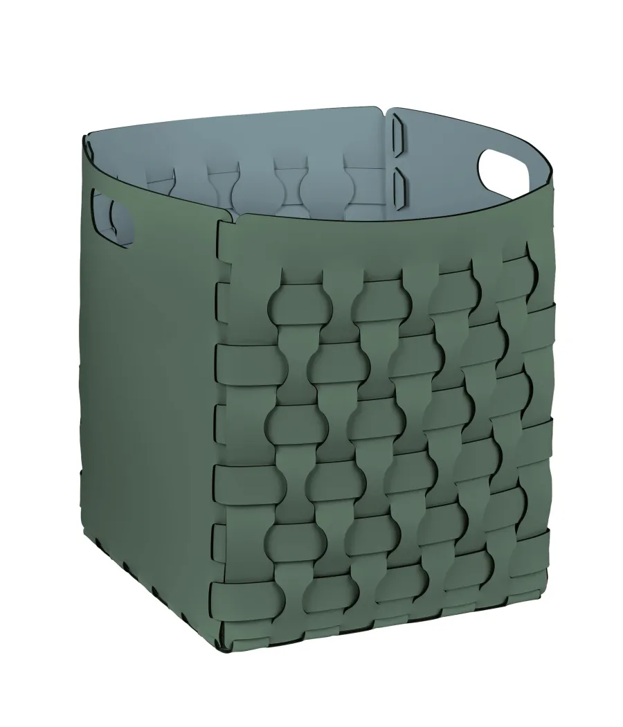 obrazek 1 Oryginalny wysoki kosz Dubai 35x35xH40 cm w kolorze eukaliptusa