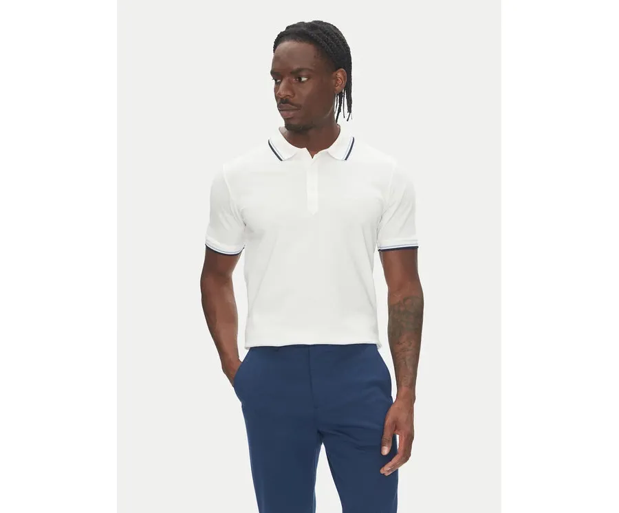 obrazek 1 Lindbergh Polo 30-404010 Biały Relaxed Fit