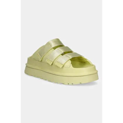 Zdjęcie UGG klapki Goldenglow Slide damskie kolor zielony na platformie 1167430-GLDN