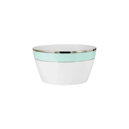 Zdjęcie Piękna okrągła miska na sałatkę wykonana z porcelany z kolekcji Ethereal Blue - Porcel