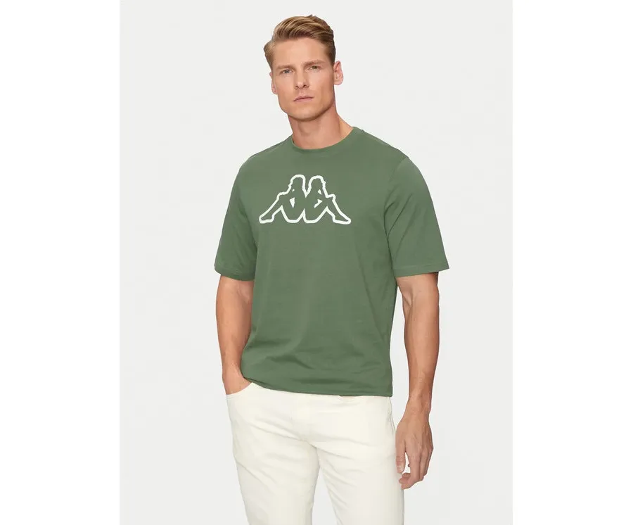 obrazek 1 Kappa T-Shirt Logo Korpo Cromen 303HZ70 Zielony Regular Fit