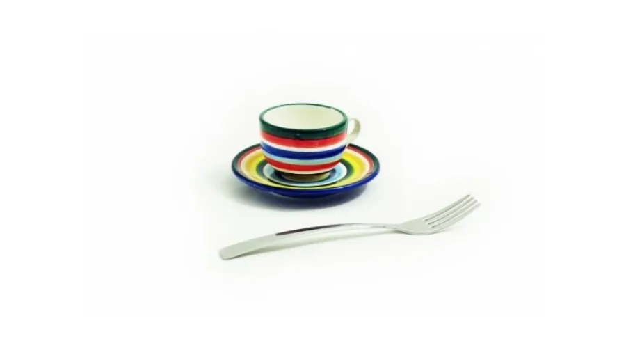 obrazek 2 Ceramiczna filiżanka na kawę espresso zdobiona tęczą - Le Ceramiche