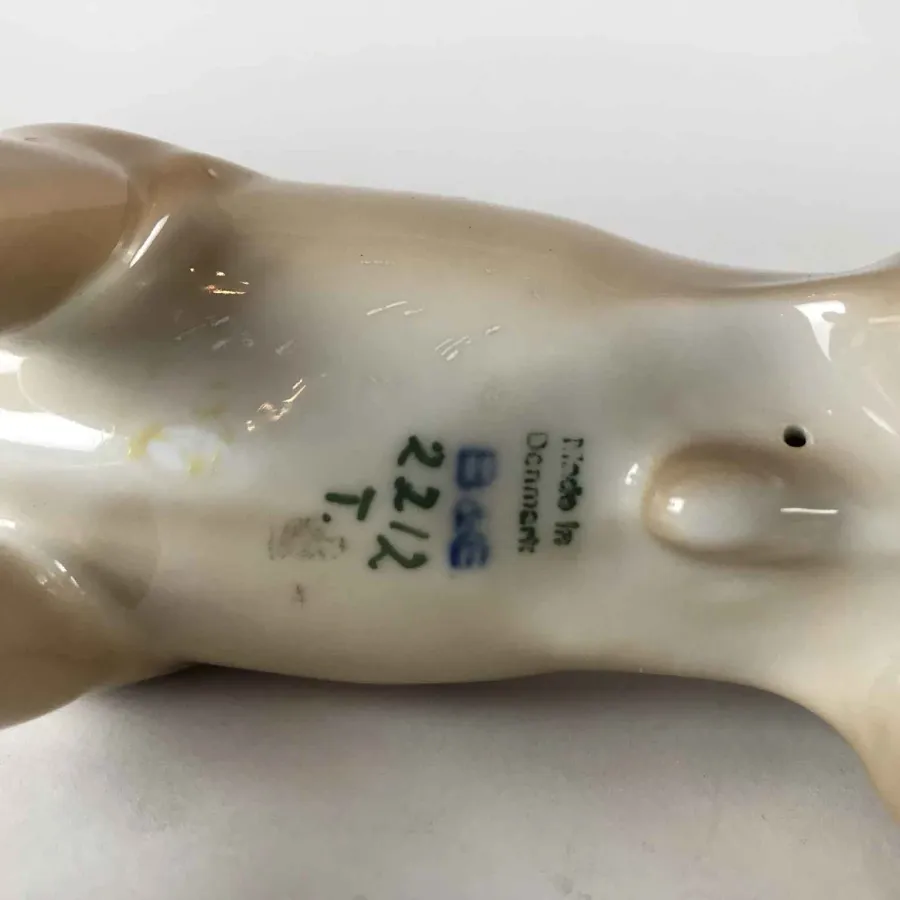 obrazek 3 Ręcznie malowana polichromowana figurka boksera z porcelany Bing & Grondahl