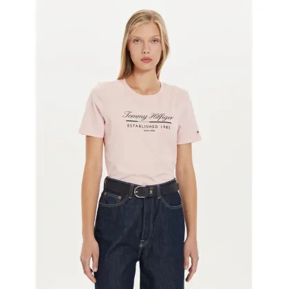 Zdjęcie Tommy Hilfiger T-Shirt Script Graphic WW0WW43502 Różowy Regular Fit
