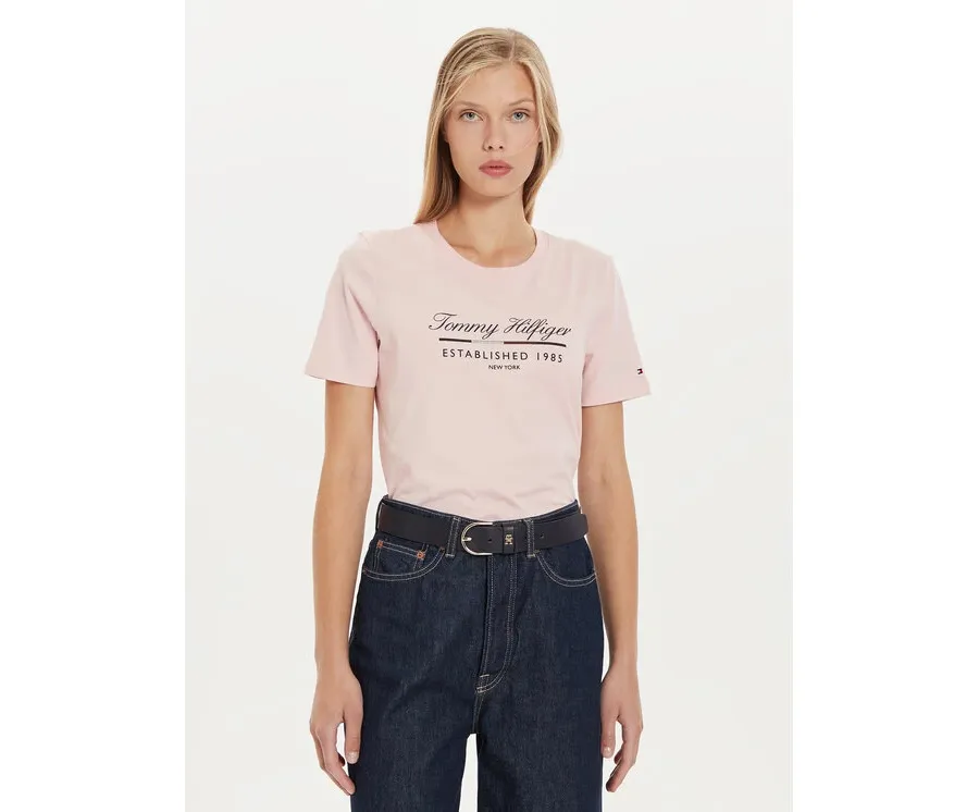 obrazek 1 Tommy Hilfiger T-Shirt Script Graphic WW0WW43502 Różowy Regular Fit