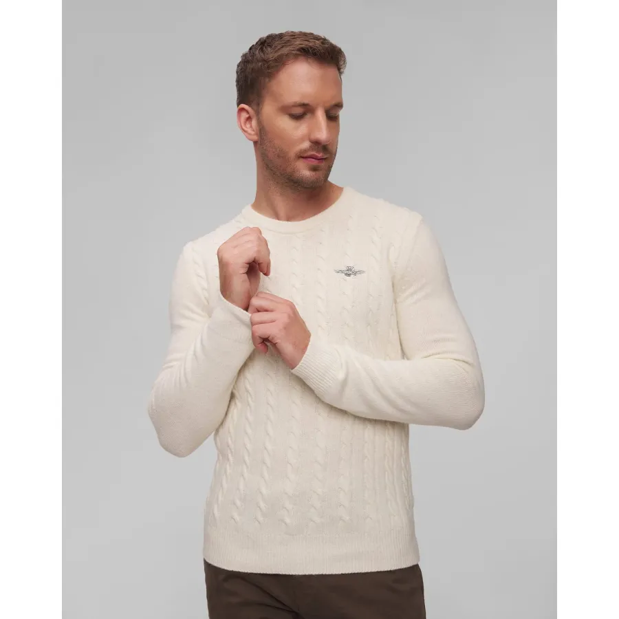 obrazek 1 Niebieski Sweter Wełniany Męski Aeronautica Militare