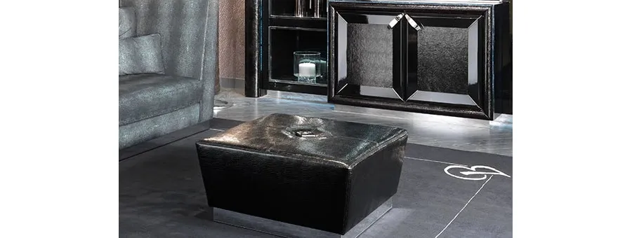 a sophisticated Italian pouf in a classic style