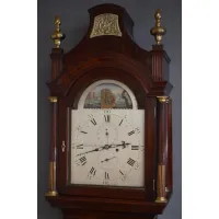 Picture A superb Georgian grandfather clock, with an arched silver-plated dial signed by Robert Wood