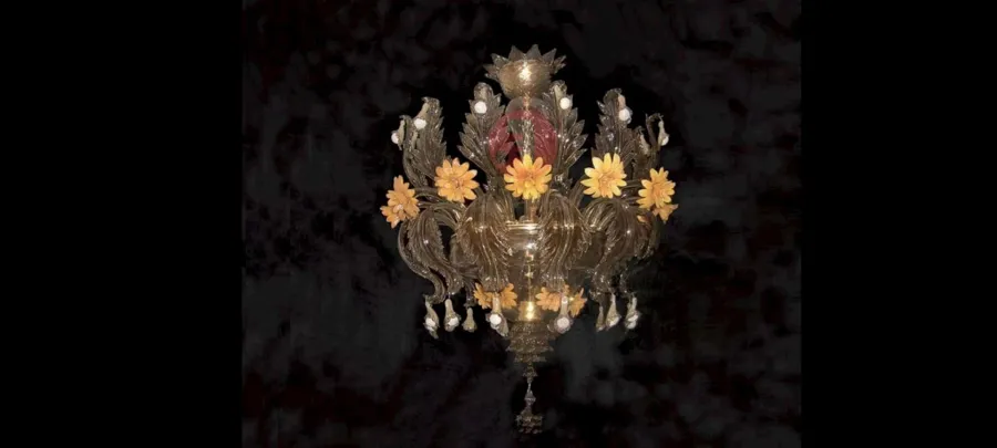 obrazek 1 Elegancki kwiatowy żyrandol ze szkła Murano - Vetreria Artistica Rosa