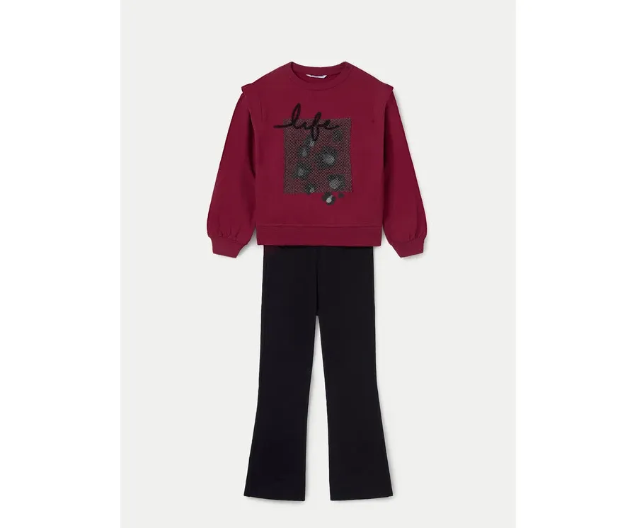 obrazek 1 Mayoral Komplet bluza i legginsy 7755 Czarny Regular Fit