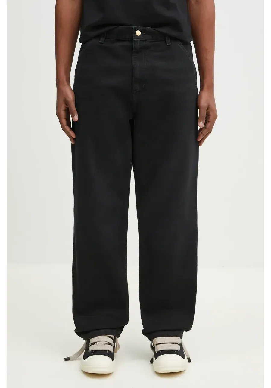 obrazek 1 Carhartt WIP spodnie bawełniane Single Knee Pant kolor czarny proste I034798.894O