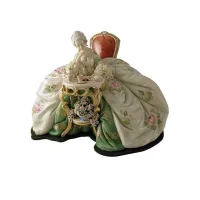 Picture Italian porcelain figurine of a woman with a book
