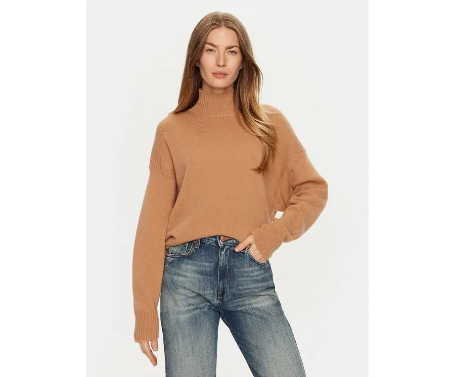 obrazek 1 ViCOLO Sweter 77011S Brązowy Regular Fit