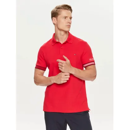 Zdjęcie Tommy Hilfiger Polo Flag MW0MW34780 Czerwony Slim Fit