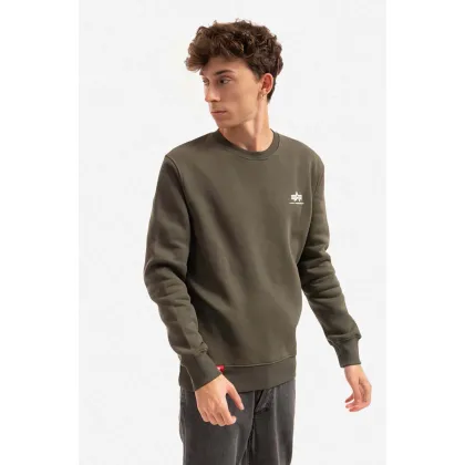 Zdjęcie Alpha Industries bluza Basic Sweater Small Logo męska kolor zielony z nadrukiem 188307.142