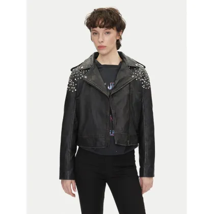 Zdjęcie Pepe Jeans Kurtka skórzana Fantasy PL402523 Czarny Regular Fit