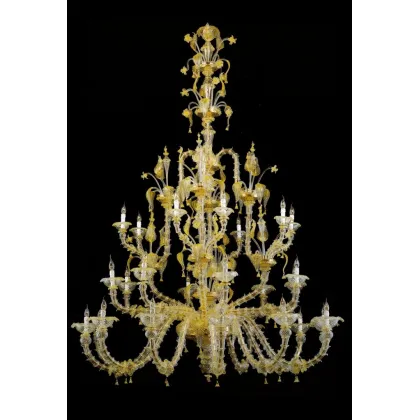 Zdjęcie Wystawny szklany żyrandol włoskiego producenta