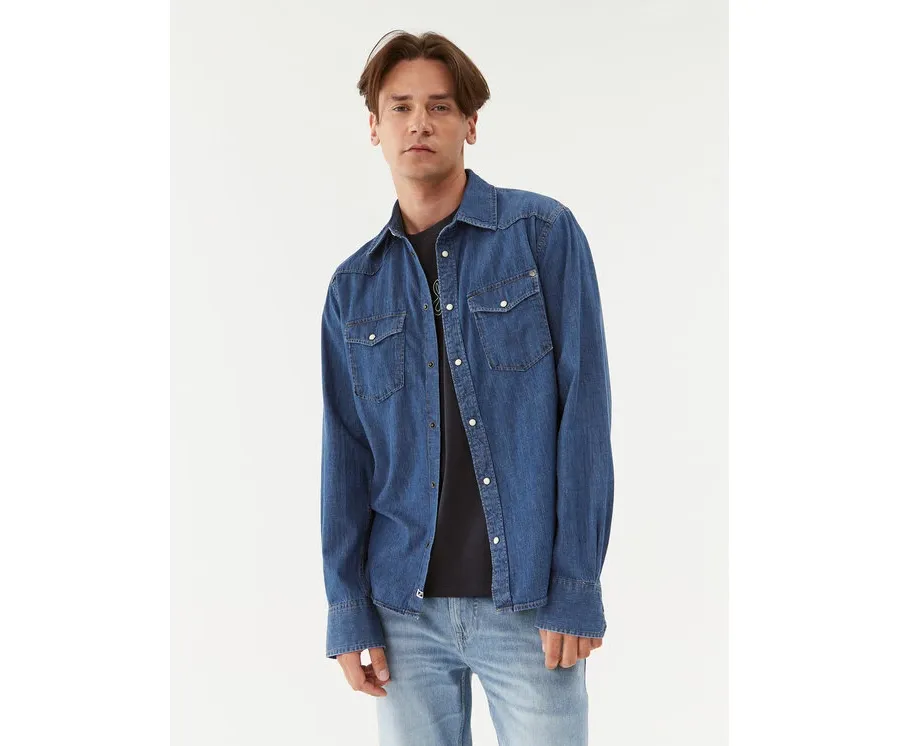 obrazek 1 Pepe Jeans Koszula jeansowa Carson PM307489 Niebieski Regular Fit
