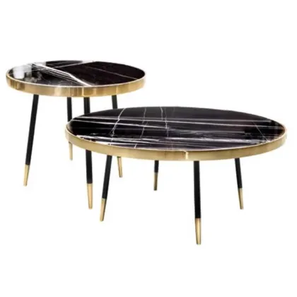 Zdjęcie Nowoczesny stolik kawowy z czarnym blatem - Ana Roque