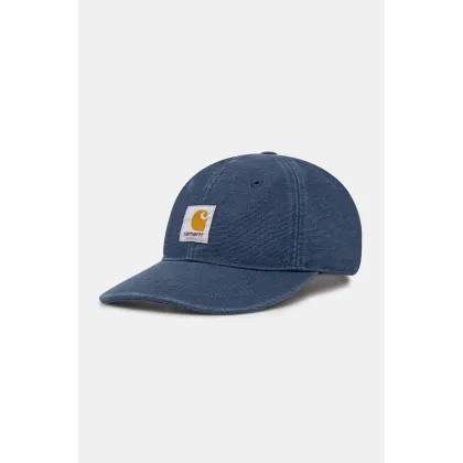 Zdjęcie Carhartt WIP czapka z daszkiem bawełniana Icon Cap kolor niebieski gładka I033359