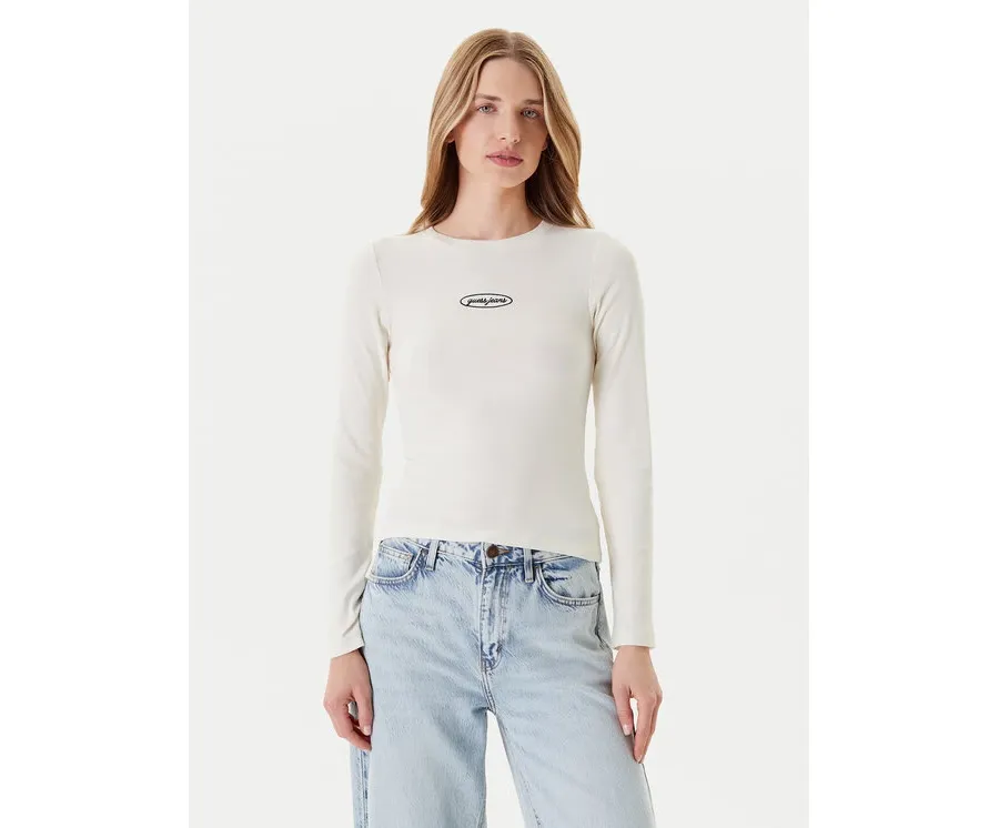 obrazek 1 Guess Jeans Bluzka W5YP38 KA0H1 Écru Slim Fit