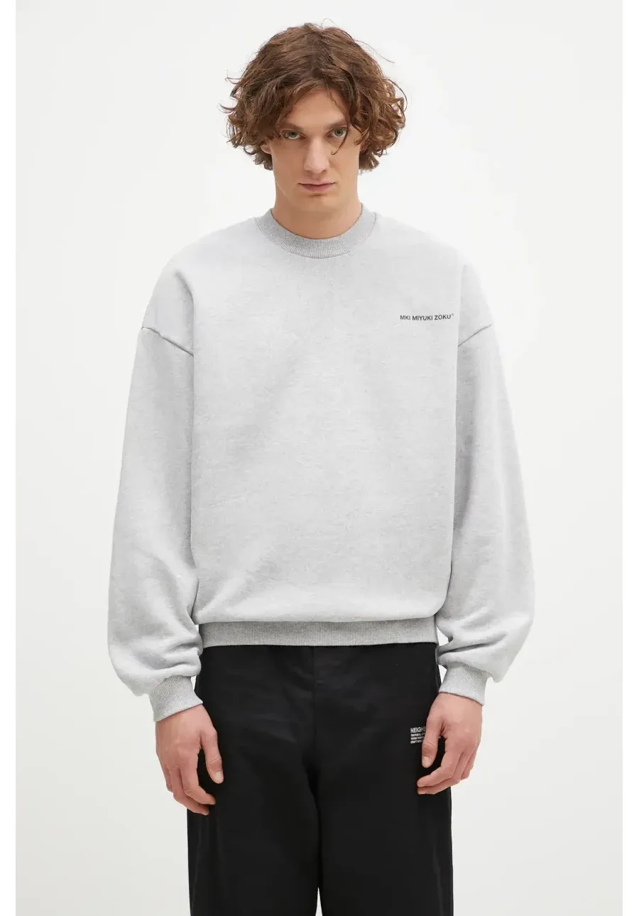 obrazek 1 MKI MIYUKI ZOKU bluza Uniform Crewneck Sweat męska kolor szary z nadrukiem UNIFORM.CREWNECK.SWEAT