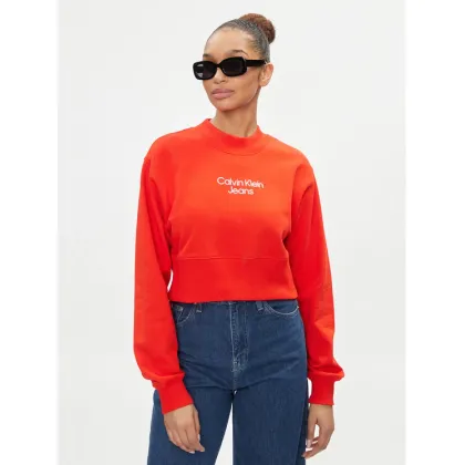 Zdjęcie Calvin Klein Jeans Bluza Stacked Institutional J20J221466 Czerwony Regular Fit